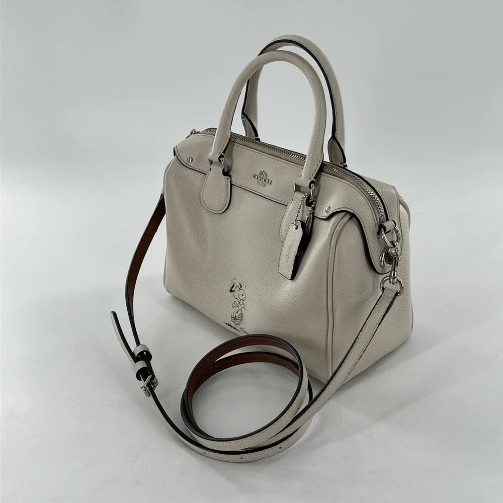 Coach Peanuts Limited Edition Snoopy Mini‎ Bennett Satchel Crossbody White Chalk